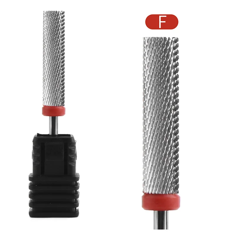 2pcs Long Tapered Carbide Nail Drill Bits Nail Polishing Head for Electric Nail Drill Machine Manicure Pedicure Tool