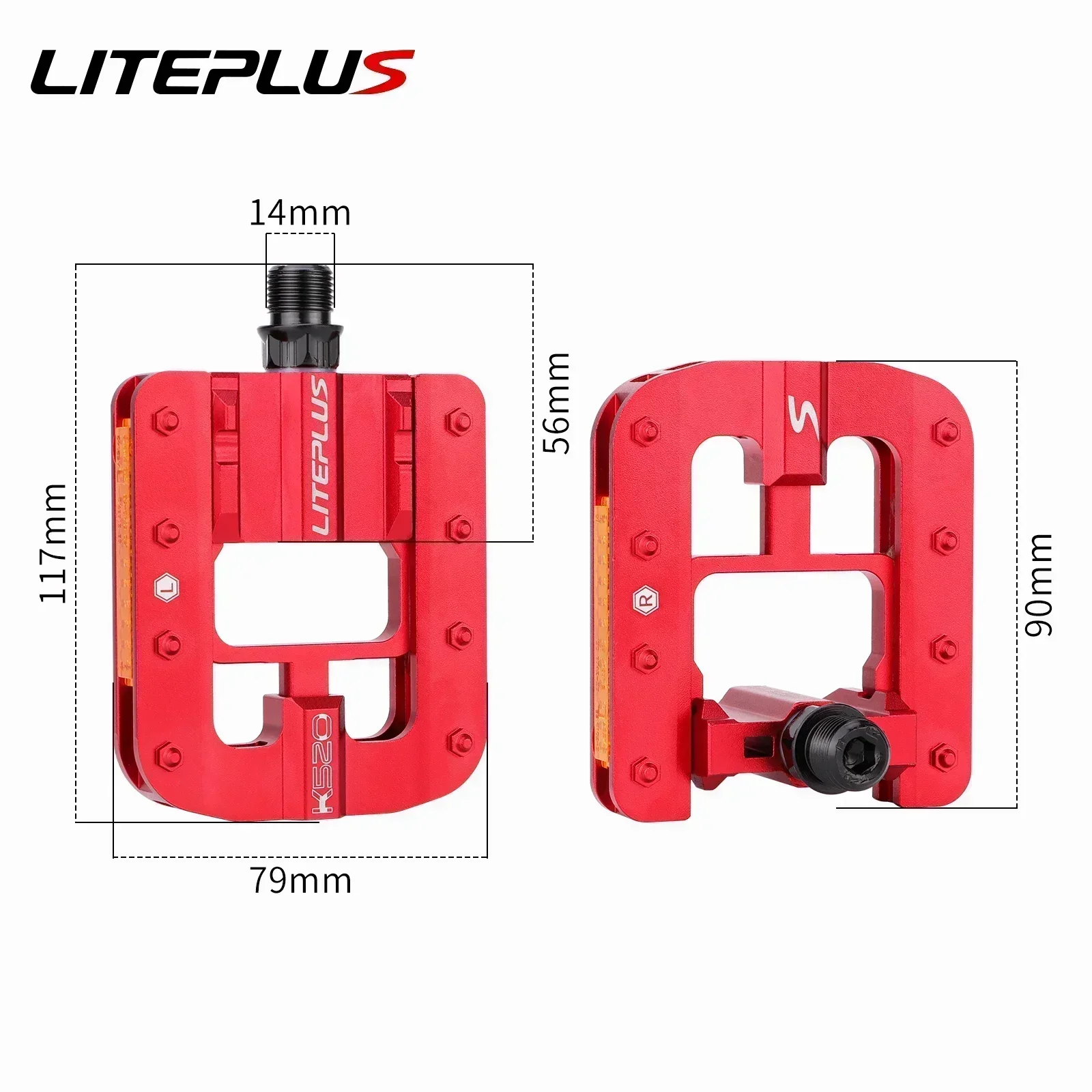 Liteplus Bicycle Pedals Foldable Slide Solid Aluminum Alloy Fast Foldable Bike Pedal Bmx Anti-skid Folding Pedals Cycle Parts