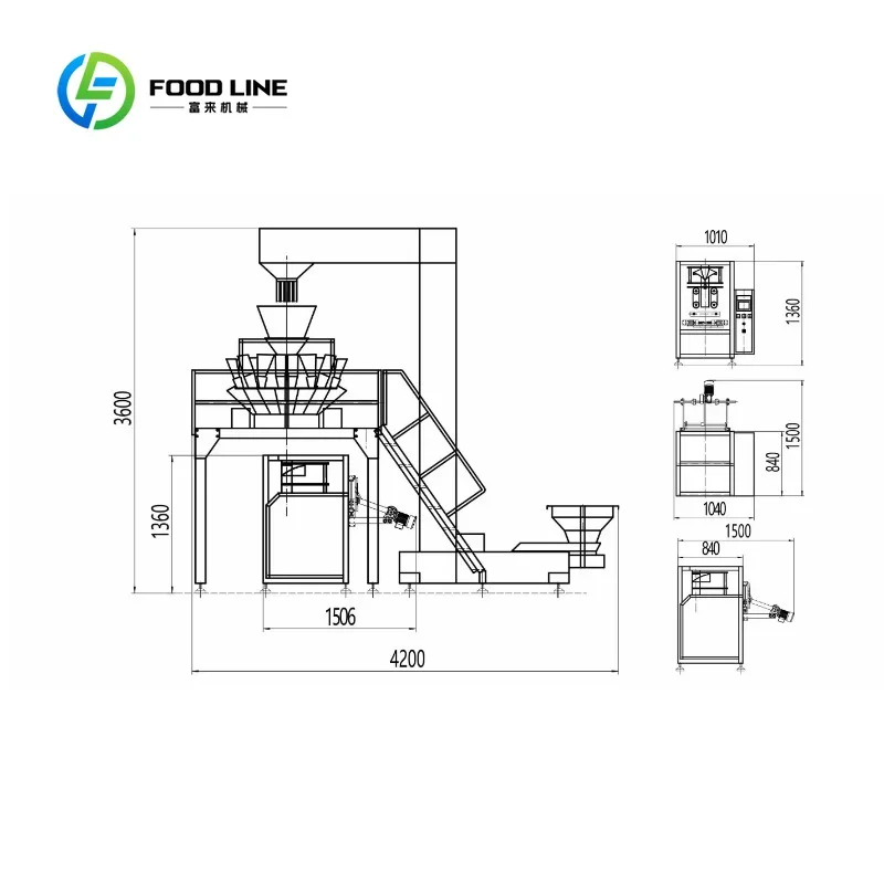 Customized Multi Head Food Pouch Vertical Automatic Multihead Weigher Candy Coffee Nuts Doypack Sachet Sealing Packing Machine