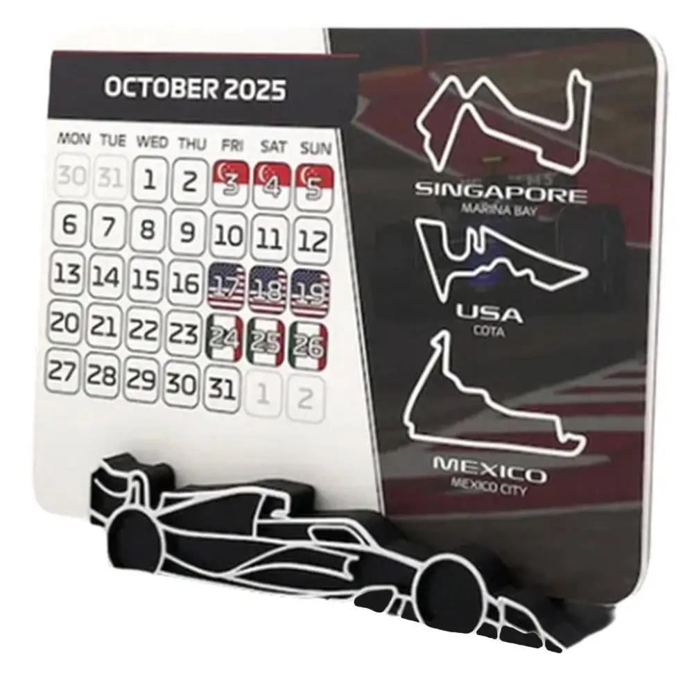 F1 Racing Paper Calendar Desktop Station Calendar Home Decoration Itinerary Arrangement Formula 1 Racing Calendar 2025 Gifts