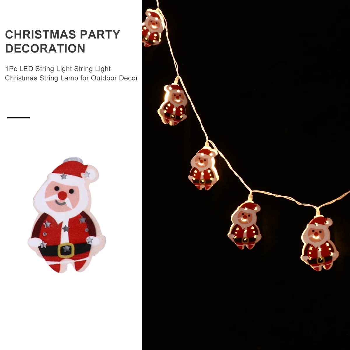 ไฟประดับ LED รูปซานตาคลอส 1 ชุด ไฟตกแต่งรูปซานตาคลอสอ้วน สำหรับตกแต่งภายในและภายนอกอาคาร ไฟประดับงานปาร์ตี้