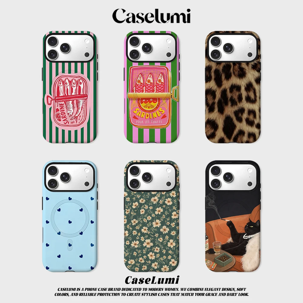

CaseLumi Matte Bumper for Magsafe Case for IPhone 17 16 15 14 Plus 13 Pro Max Shockproof Hard PC Sardine Can Cover