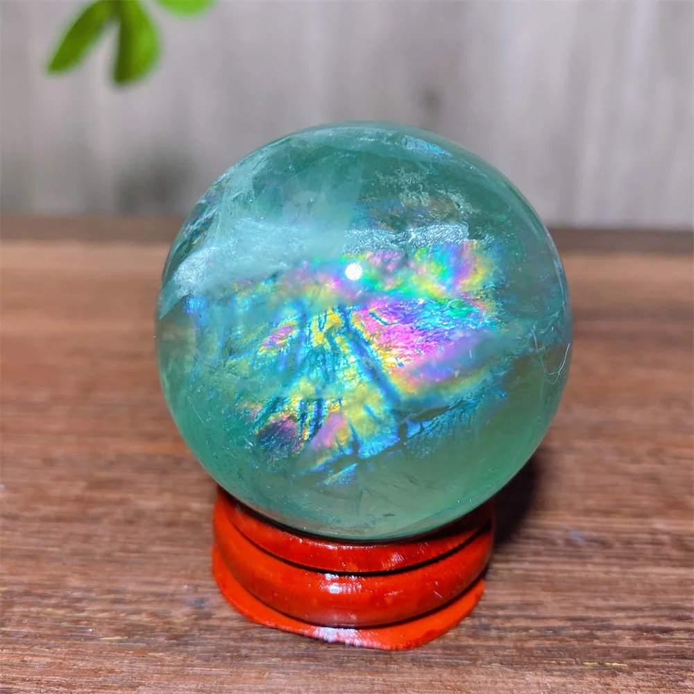 

Natural Clear Green Fluorite Sphere Quartz Crystal Ball Natural Stone Minerals Home Decoration Reiki Craft Gifts +Stand