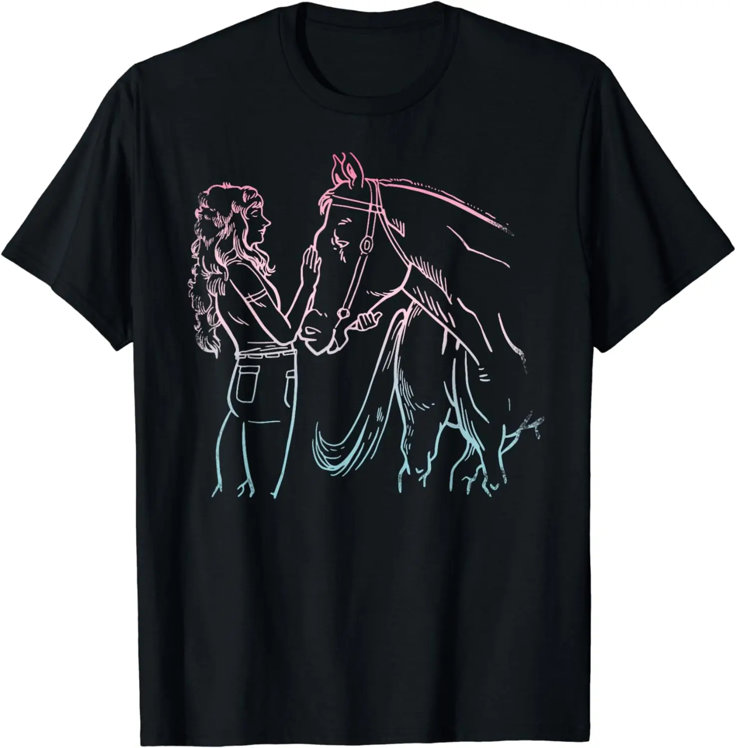 

Girl With Horse For Horseback Riding Horse T-Shirt