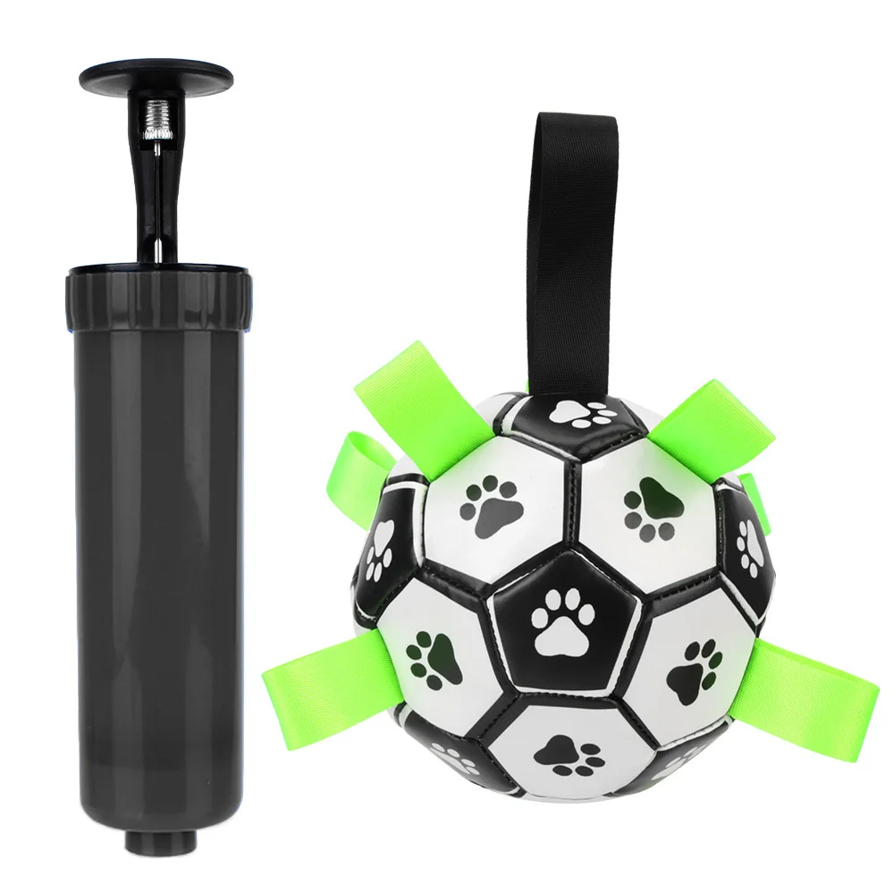 Interaktives Haustier-Fußballspielzeug mit Haltelaschen, Hundebiss-Kaubälle, Haustierzubehör, Welpen, Outdoor-Training, Fußball, 15 cm – Detail 11
