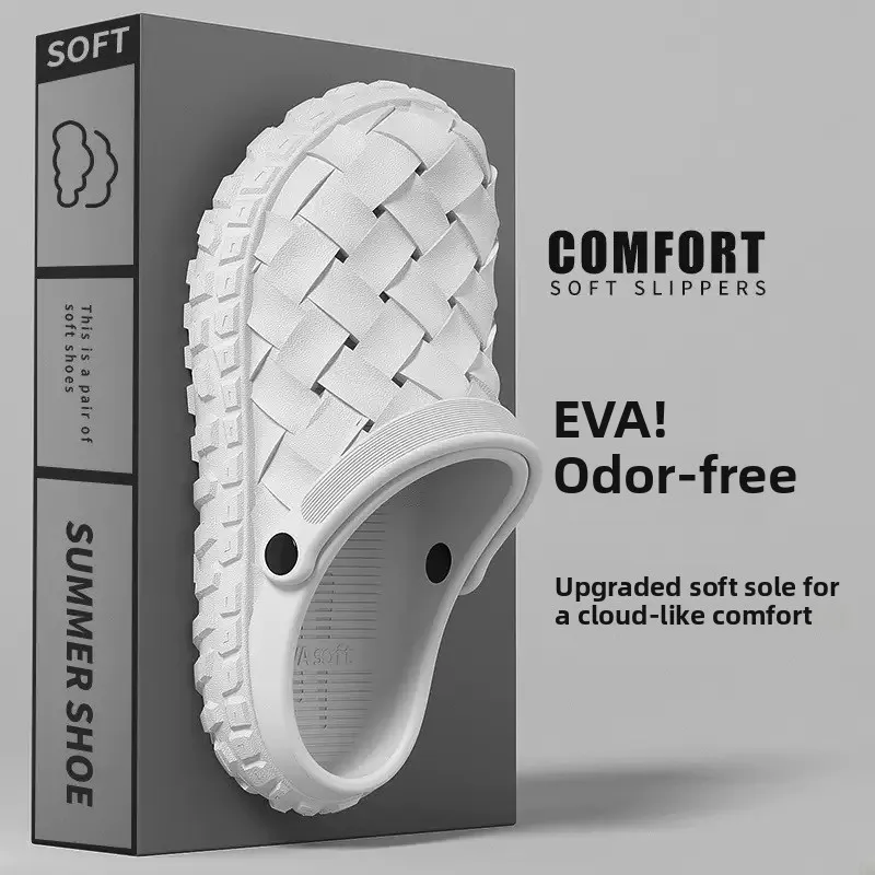 

Men's Commuter Breathable Weave Slippers Thick Bottom Anti-Slip Water-Resistant Fishing Driving Dual-Purpose Summer Sandals
