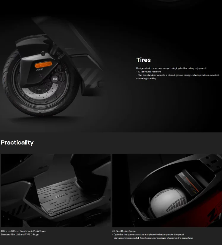 AE4 دراجة نارية كهربائية ربيع جديد نسيم المتطرفة الأساسية مع الرف الخلفي الأمامي والخلفي تعديل المصد الملحقات المضادة للسقوط