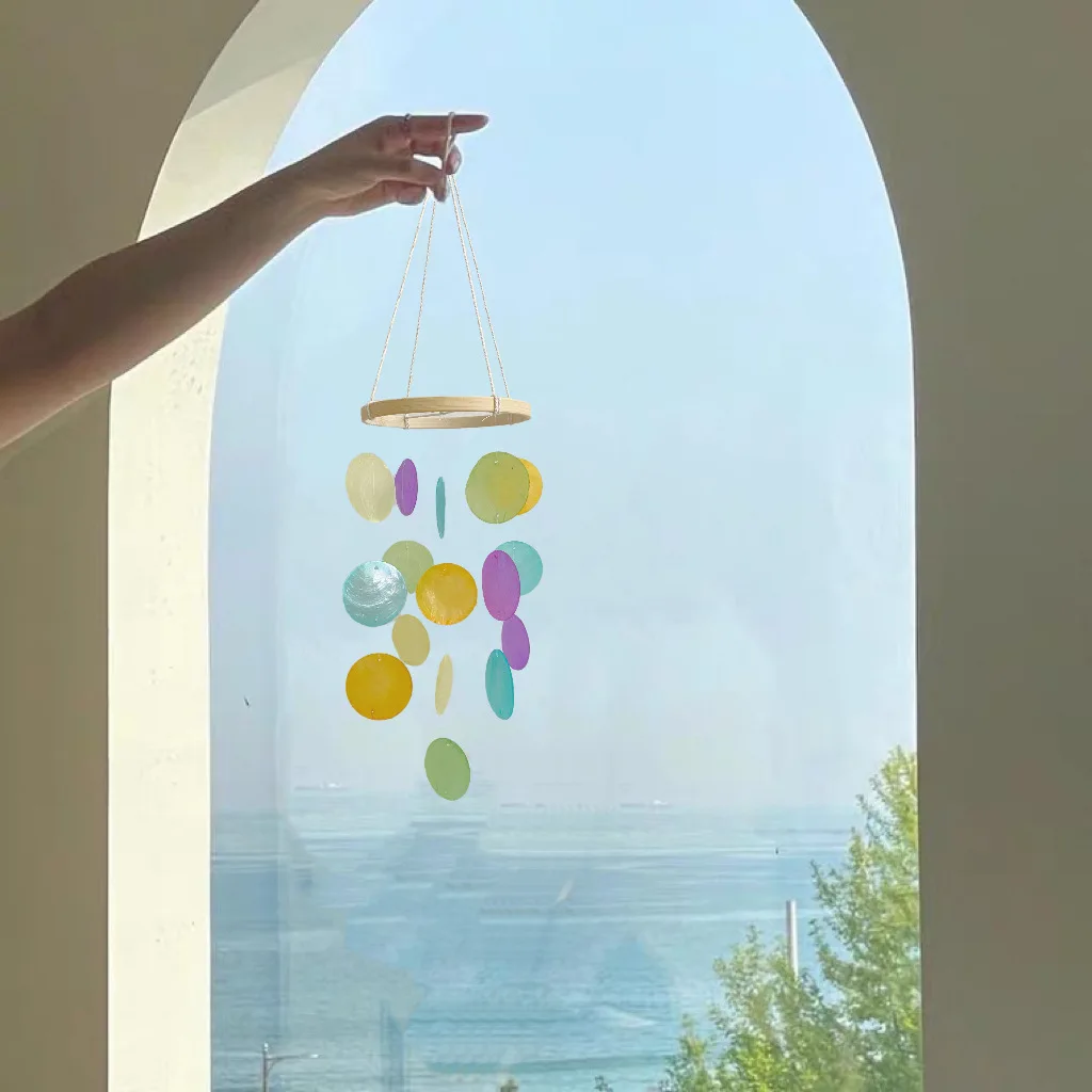 Seashell Wind Chimes Outdoor Indoor Hanging Dream Catchers Kids Room Nursery Decor Patio, Garden, Yard Window Birthday Gift
