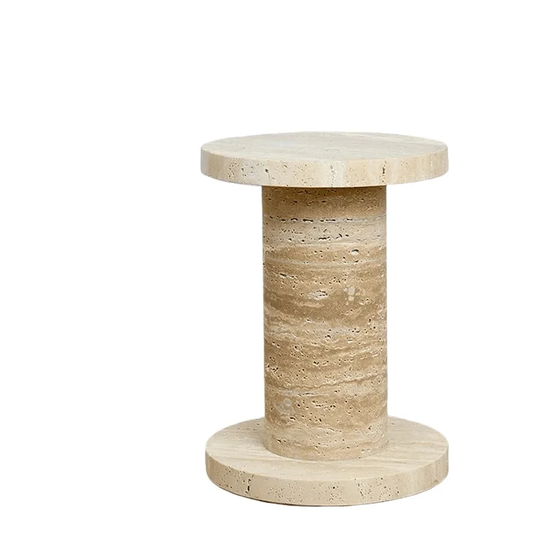 Nordic natural travertine edge a few light luxury living room sofa corner edge a few creative marble round