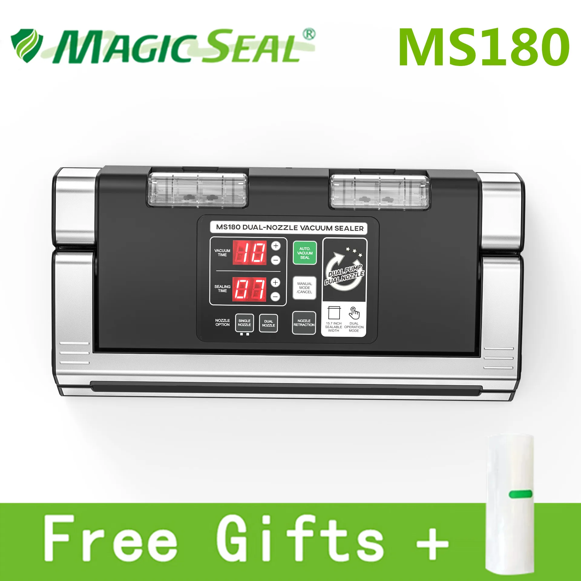 Mesin kemasan vakum, mesin segel ajaib makanan profesional, mesin penyegel vakum komersial, merekam vakum rumah tangga MS180