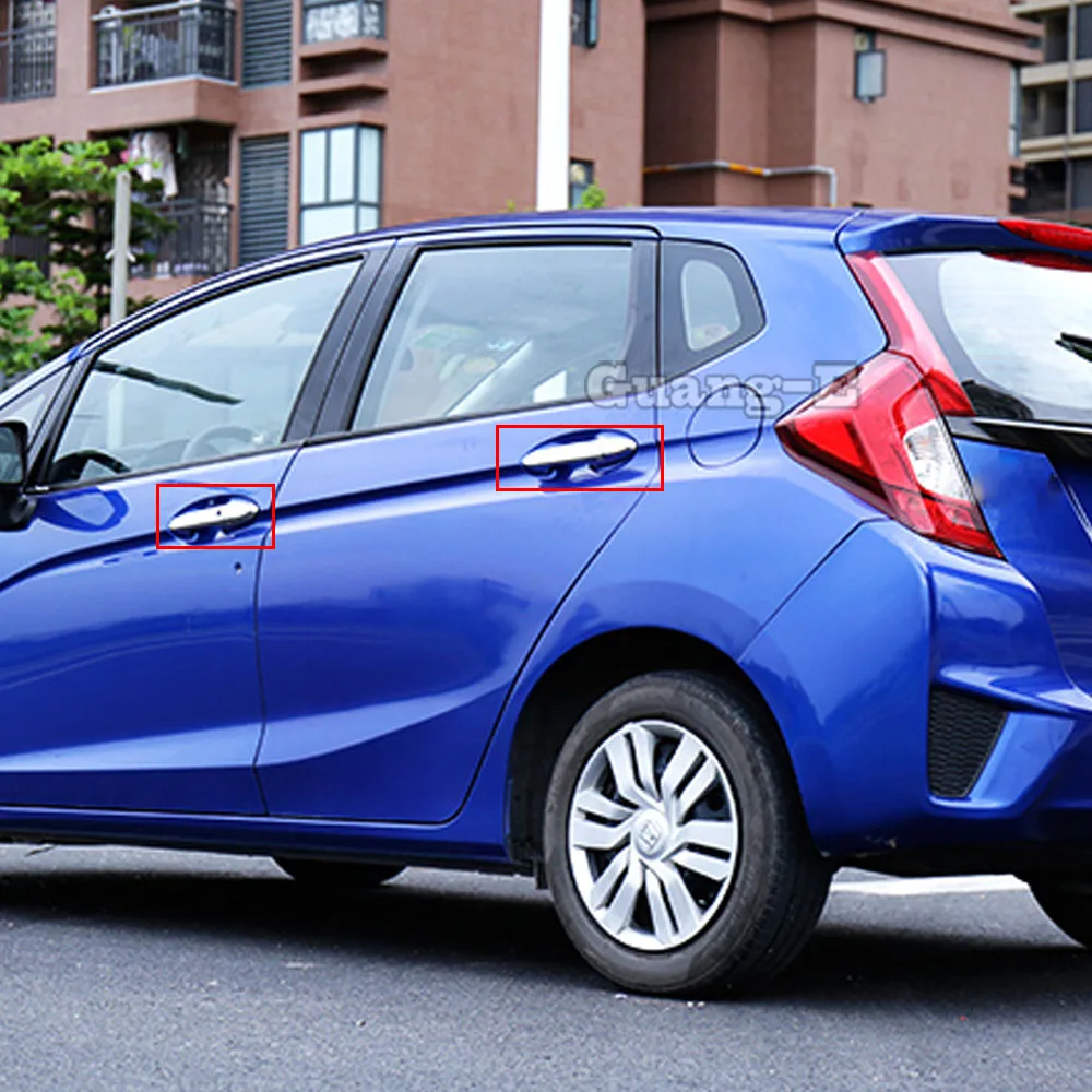 

Car Handrail Armrest Sticks Frame Lamp Trim ABS Chrome/Stainless Steel Door Handle For Honda Fit Jazz 2014 2015 2016 2017