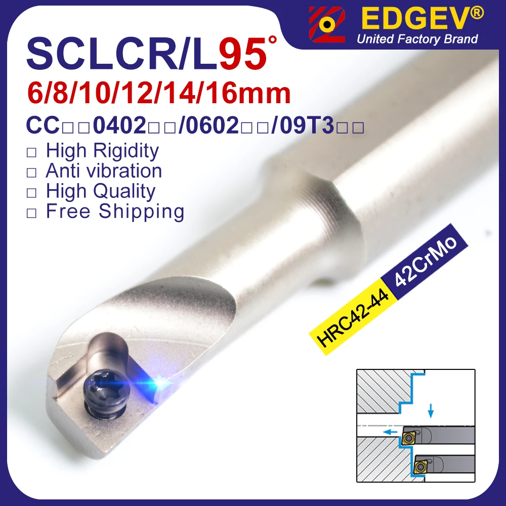 

S0612K S0812K S1016M SCLCR04 SCLCR06 SCLCR09 Internal Turning Tool Holder SCLCR SCLCL Lathe Internal Diameter Boring Bar CCMT