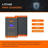 PowMr 60A MPPT Solar Charger Controller 12V/24V/36V/48V LCD Dispaly Max Solar Panel PV 160V Support Parallel Max 12 Units Fit for Home RV Boat Camp 7