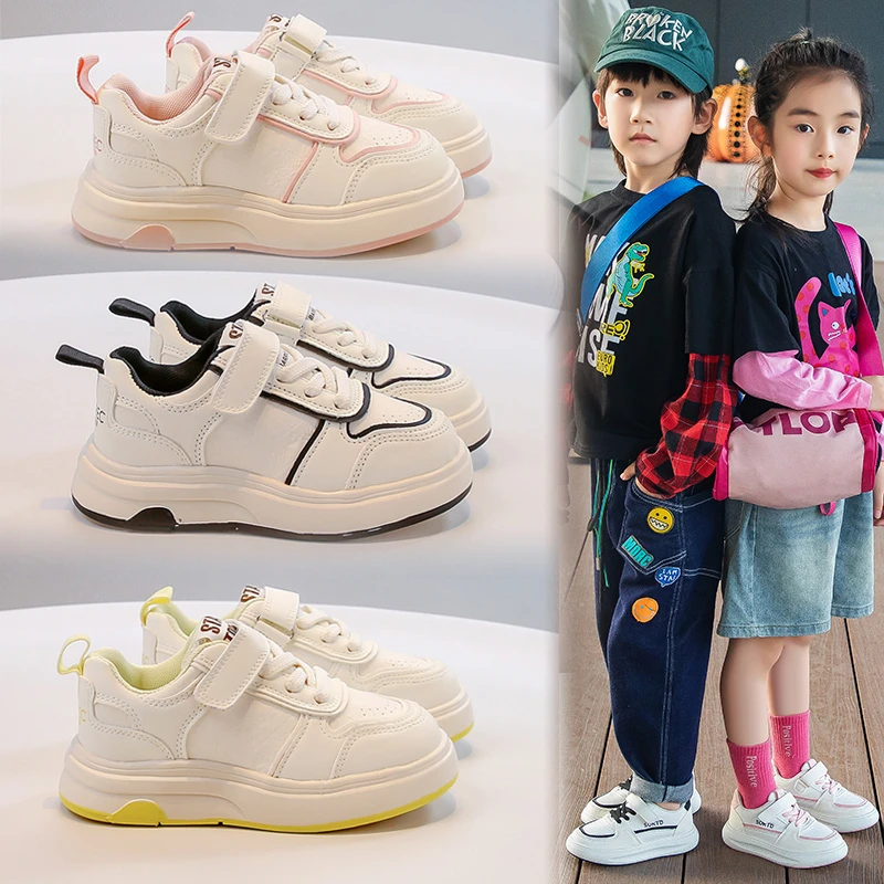

Children Casual Sneakers Hook&Loop Comfortable Kids Running Shoes Soft Sole 2025 Autumn New Fashion Sports Shoes for Boys Girls