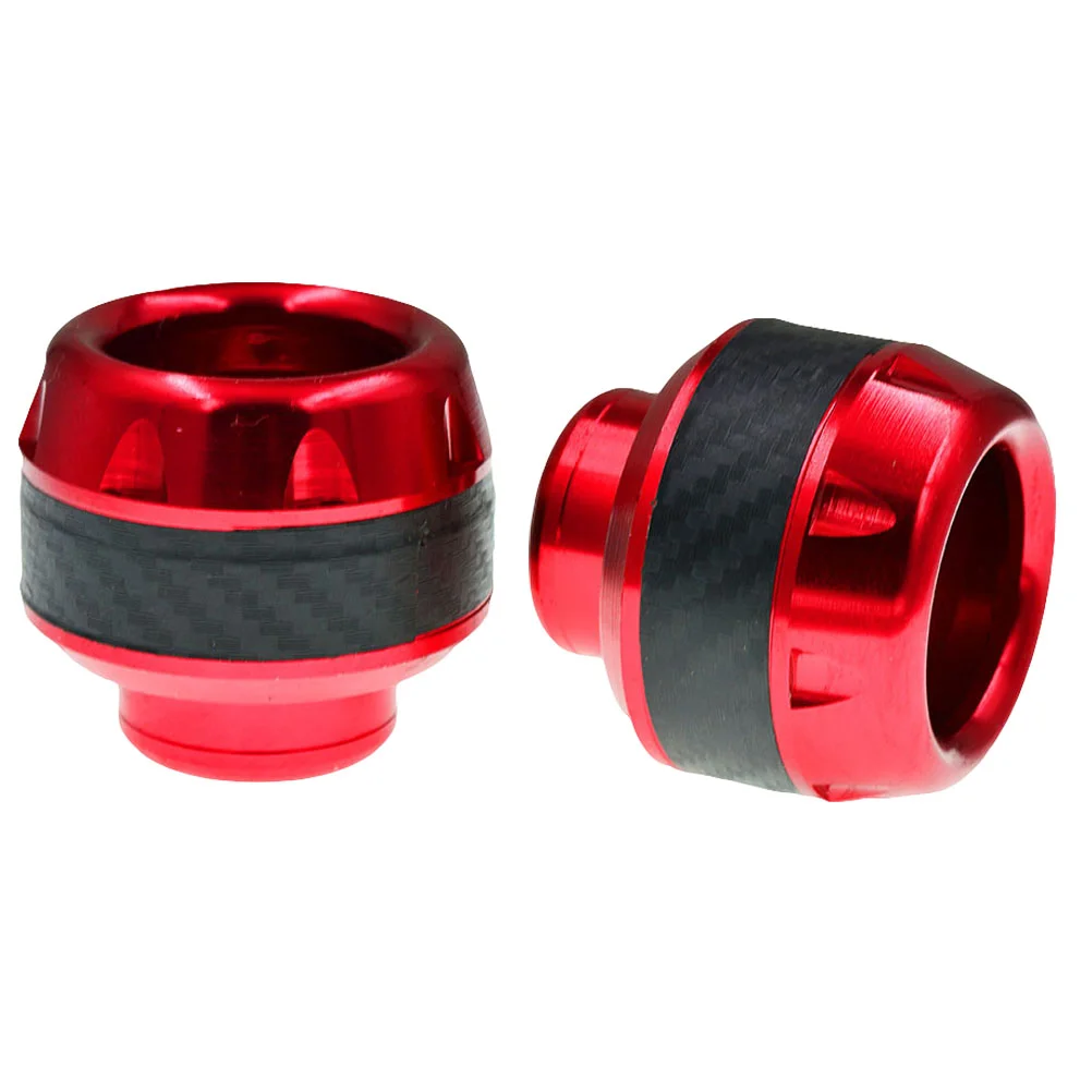 

1 Pair Motorcycle Front Fork Cup Aluminum Alloy Reduction Crash Sliders Wheel Protector for Motorcycle Electric Moped (Red)