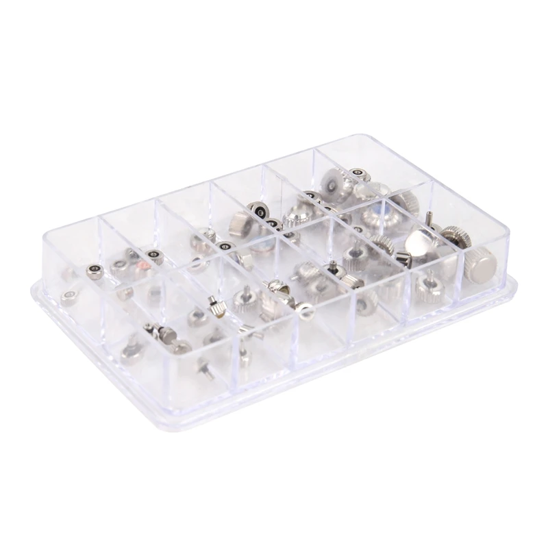 6Pack X(48PCS Watch Crowns Waterproof Replacement Assorted Repair Tools with Box for Watch Repair