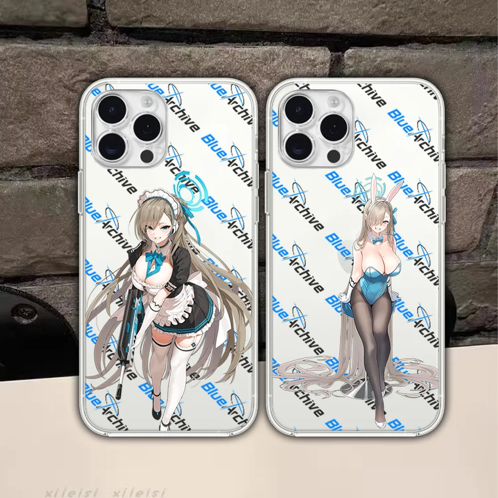 Blue Archive Ichinose Asuna For Samsung Galaxy S23 S22 Ultra Plus Note 20 Ultra10 Plus A71 70 A52 Transparent Phone Case