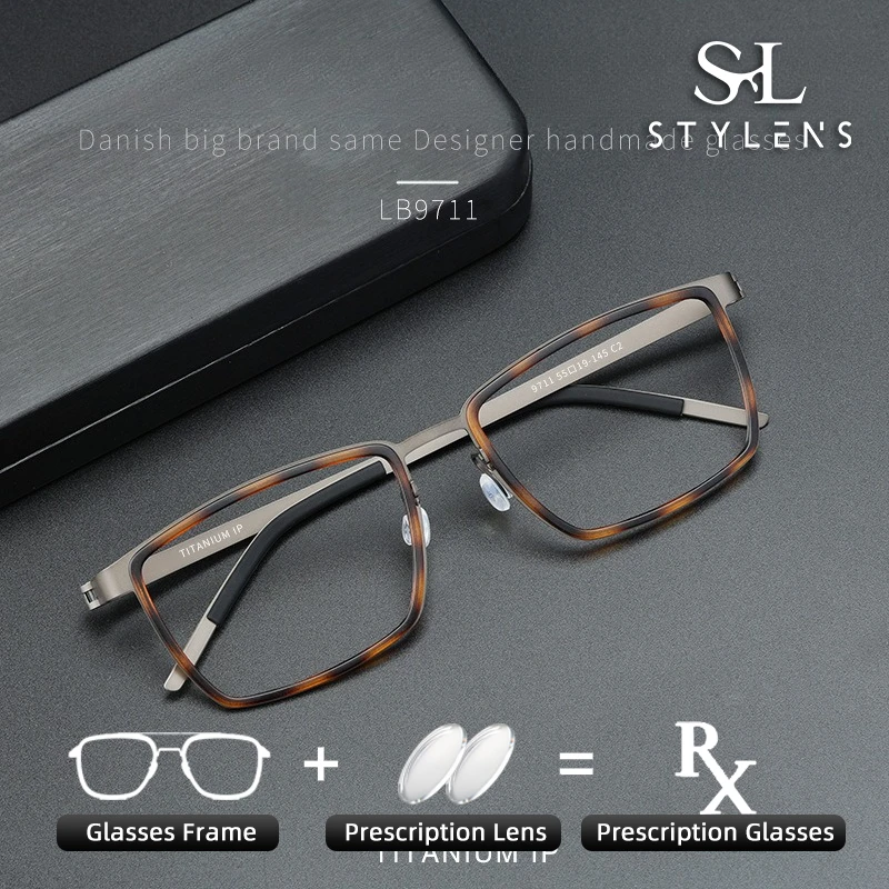 

STYLENS деловые сверхлегкие дизайнерские фотохромные очки из чистого титана, мужские круглые анти-синие лучи по рецепту, настройка 9711