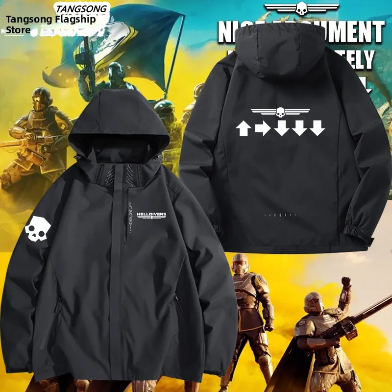 

Куртка-трансформер Tee-in-One Hell Diver: Ветрозащитная, из полиэстера/нейлона, для весны, осени и зимы, молодежная, модная, свободного кроя