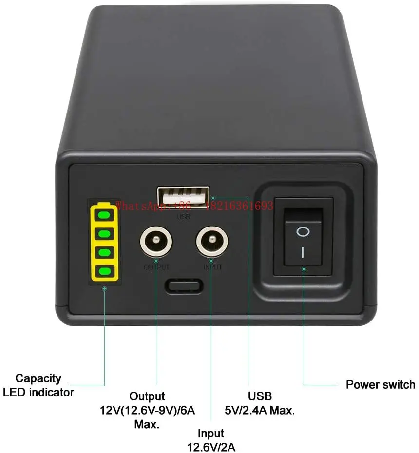 Large Capacity Mobile Power 11.1V 12800mAh 18650