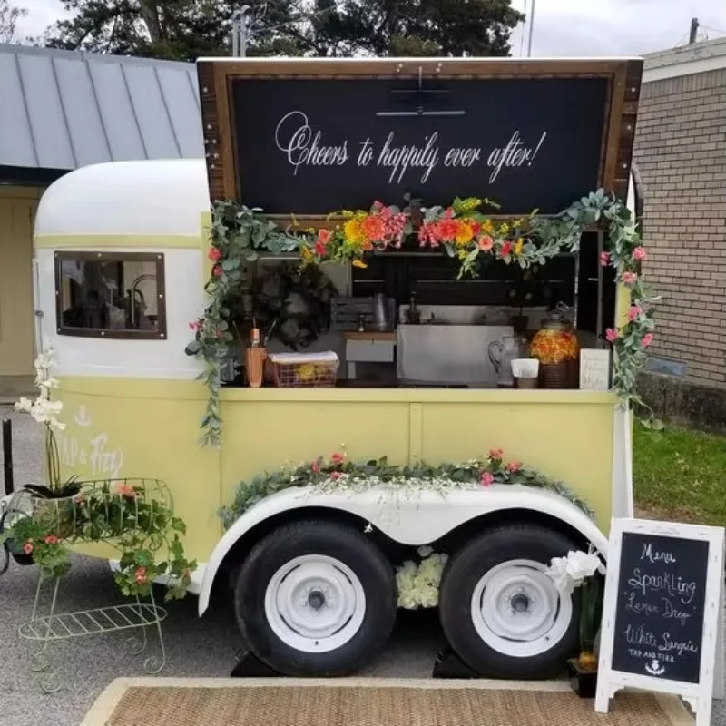 American Standard New‑Shape Food Kiosk, Horse‑Trailer‑Style Mobile Bar For Coffee Commercial Business