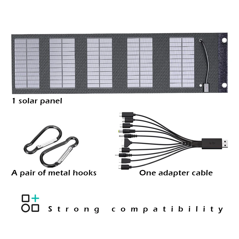 Panel Solar plegable de 600W, cargador de batería portátil USB de 5V para Teléfono Celular, Banco de energía impermeable para exteriores, accesorios