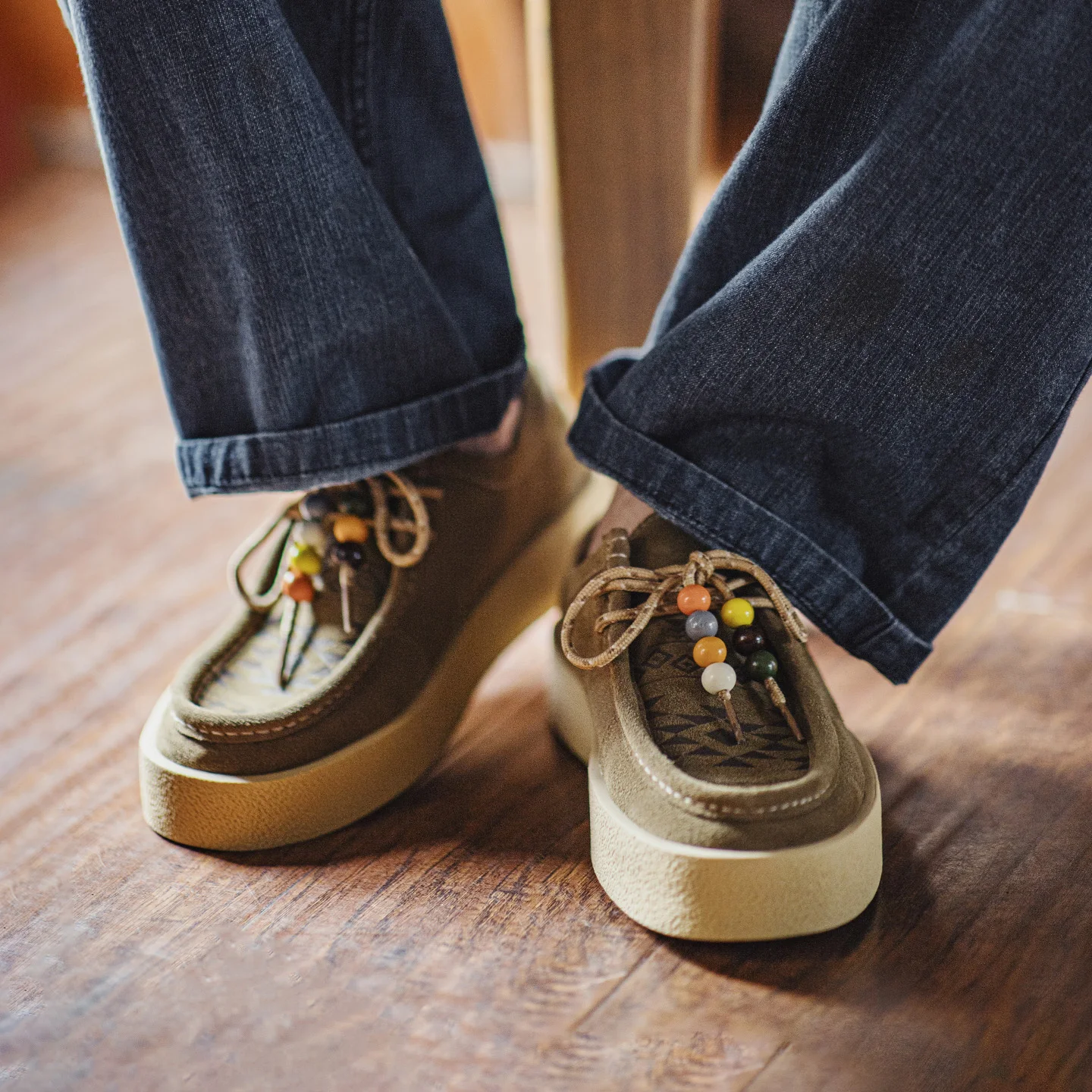 

Мужские низкие ботинки Maden с принтом Navajo, роскошные замшевые кожаные туфли на массивной платформе, повседневная обувь на шнуровке с круглым носком на осень