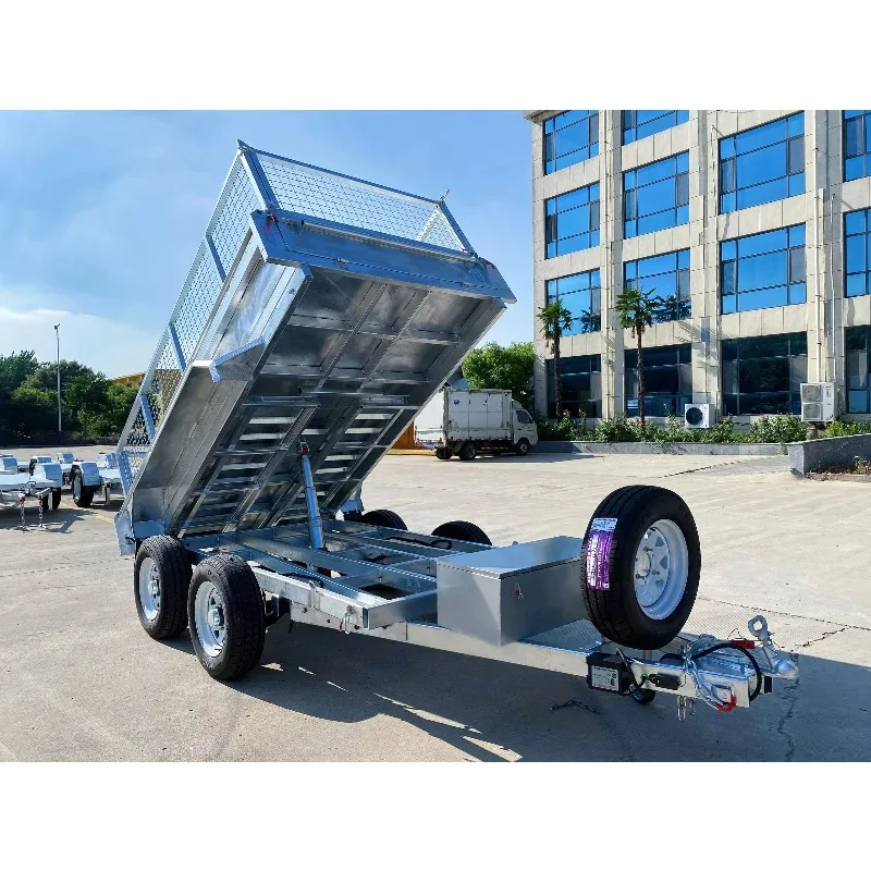 10*6 Tandem Cage Trailer With Ramp Galvanized Hydraulic Tipping Trailer Box and Tipper Trailers 4000kg ATM (Electric Brake)