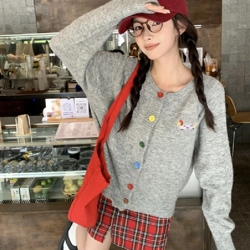 

Dalong Knitted Sweater Jaet No Pilling Open Cardigan High End Women's Autumn Winter Faion Long Sve round Ne Regular Fit