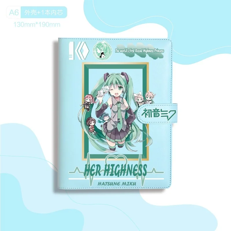 Anime Hatsune Miku Notebook Cartoon Hatsune Miku Student Loose Leaf Journal Cute Girl Hand Ledger Gift libro portatile all\'ingrosso