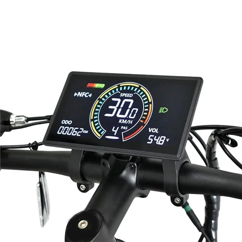 Superior-H8C E-Bike LCD Display Meter 24V/36V/48V/60V Speedometer UART Electric Scooter LCD Color Animated Meter SM6PIN