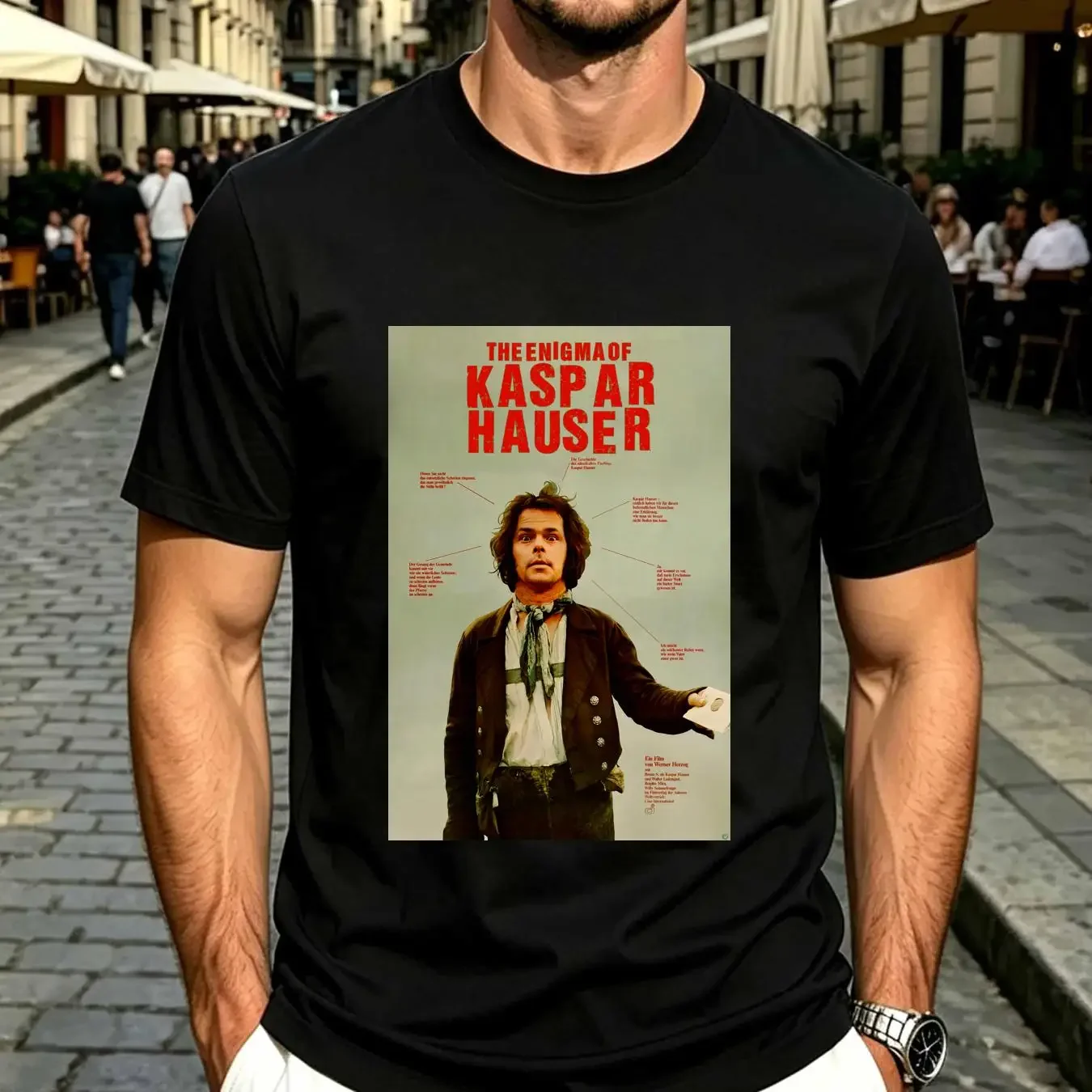 washed T Shirt enigma of kaspar hauser bruno s werner herzog long or short sleeves vintage Washed fashion graphic Casual