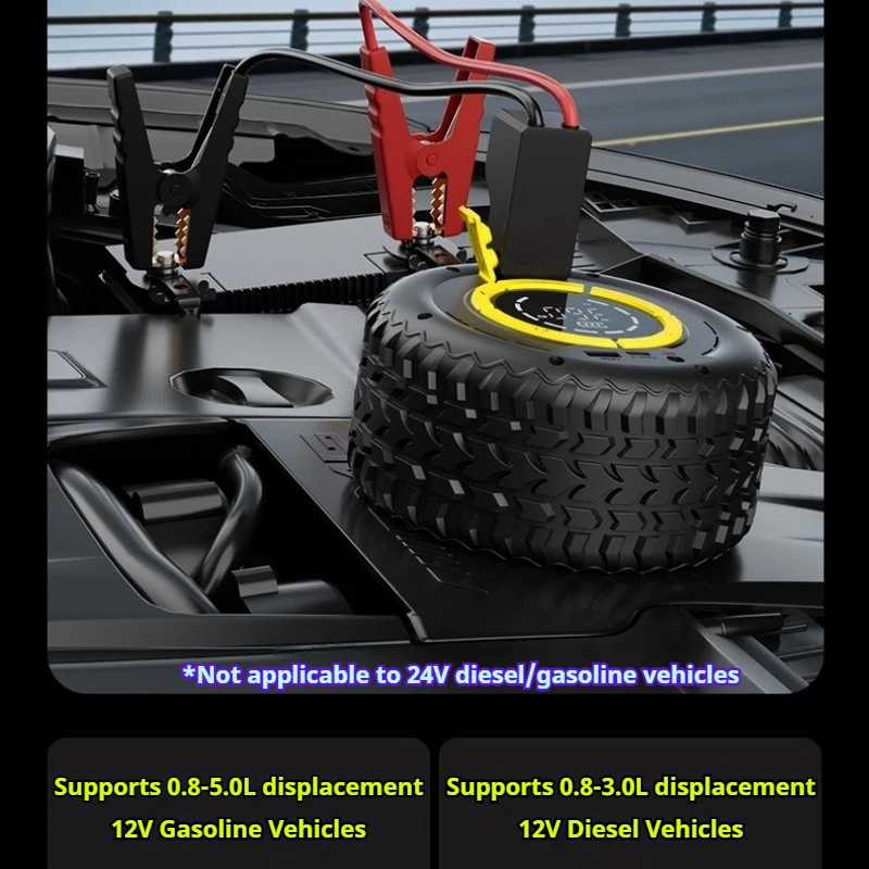 Universal Car Tire Inflatable Pump Emergency Start Power Supply Integrated Machine Portable Automobiles Air Pump Accessories