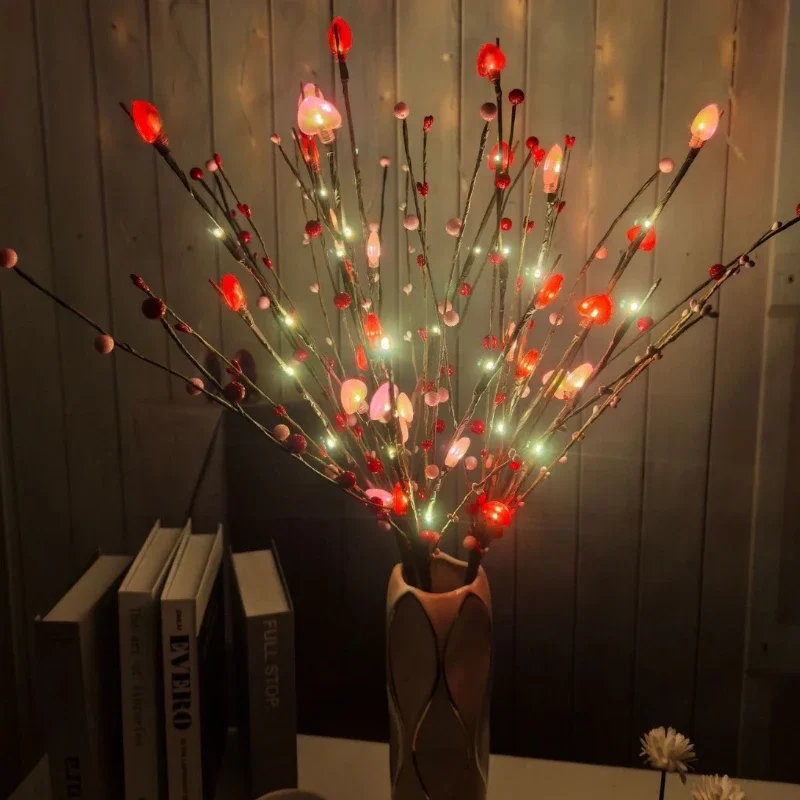 1 PC Love Heart Tree Branch Light Battery Operated For Valentine's Day Party Wedding Decoration Home Indoor Vase LED Lights