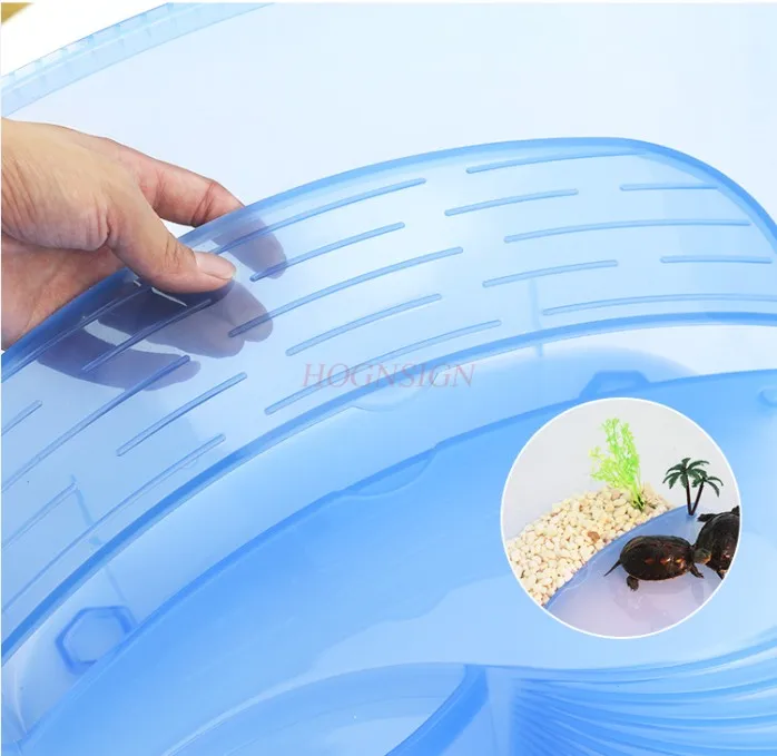 Carro armato per tartarughe in plastica con tavolo prendisole, carro armato per animali domestici, scatola per tartarughe brasiliana, gabbia per tartarughe e bacino per allevamento