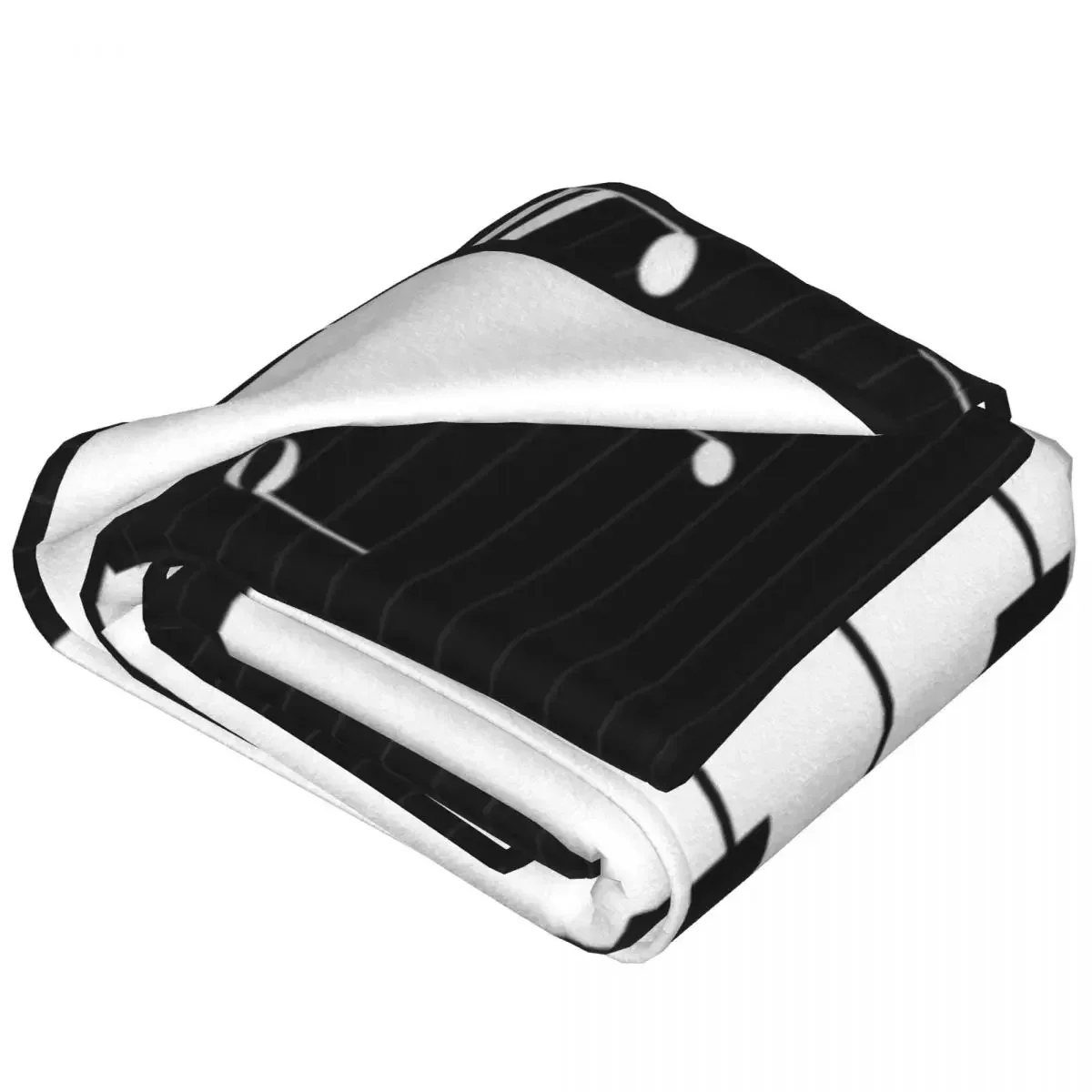 Soft Durable Blankets Office Black And White Piano Music Pattern Bedding Throws Keyboard Flannel Bedspread Chair Sofa Bed Cover