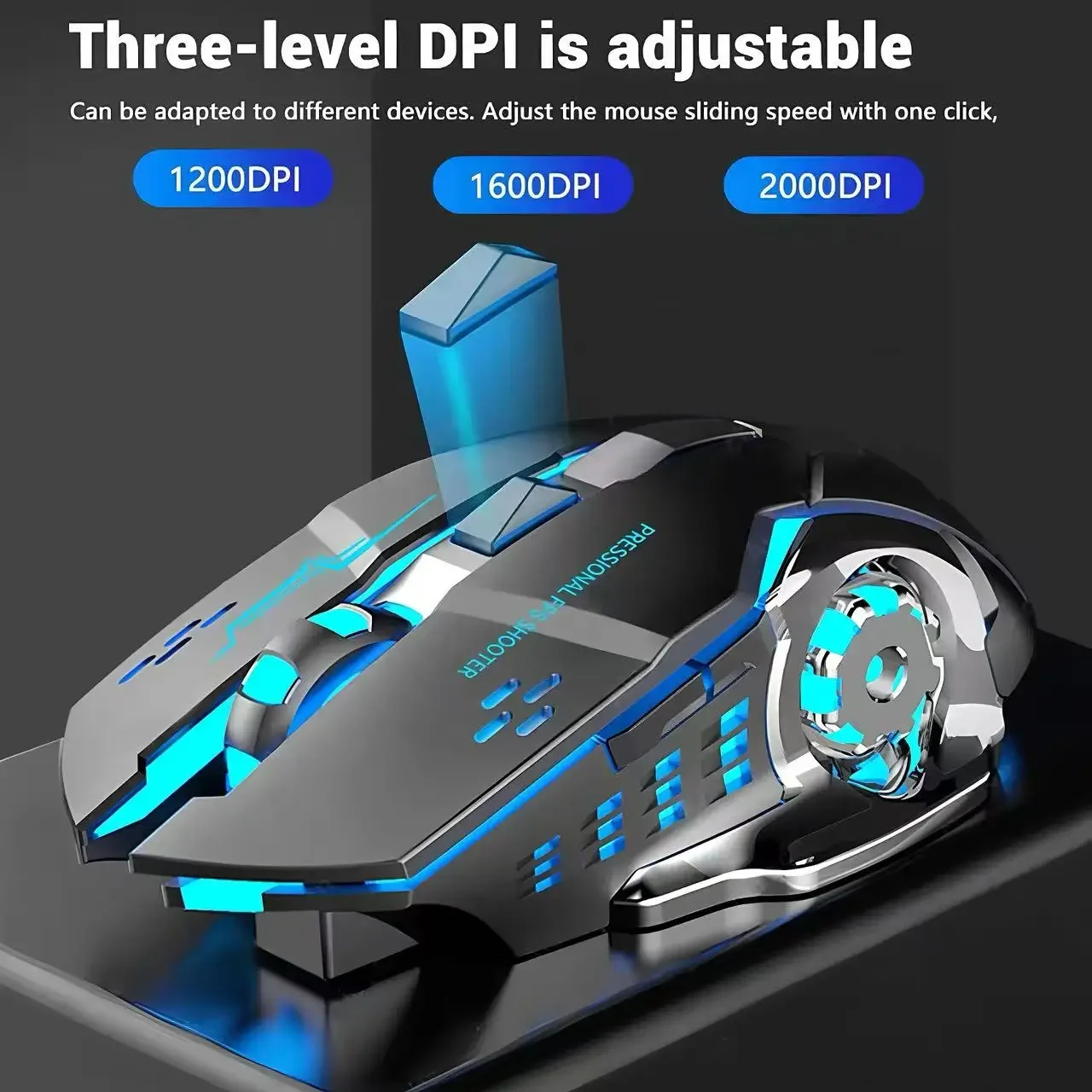 Portable Rechargeable Bluetooth Wireless Mouse Silent Luminous Gaming Mouse Ergonomic Office Game Mice For PC Notebook Computer image 5