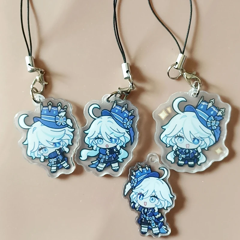 4Pcs/Lot 2026 Game Pendant Phone Lanyard Furina de Fontaine Focalors Hydro Archon God of Justice Mobile Phone Strap Keychain