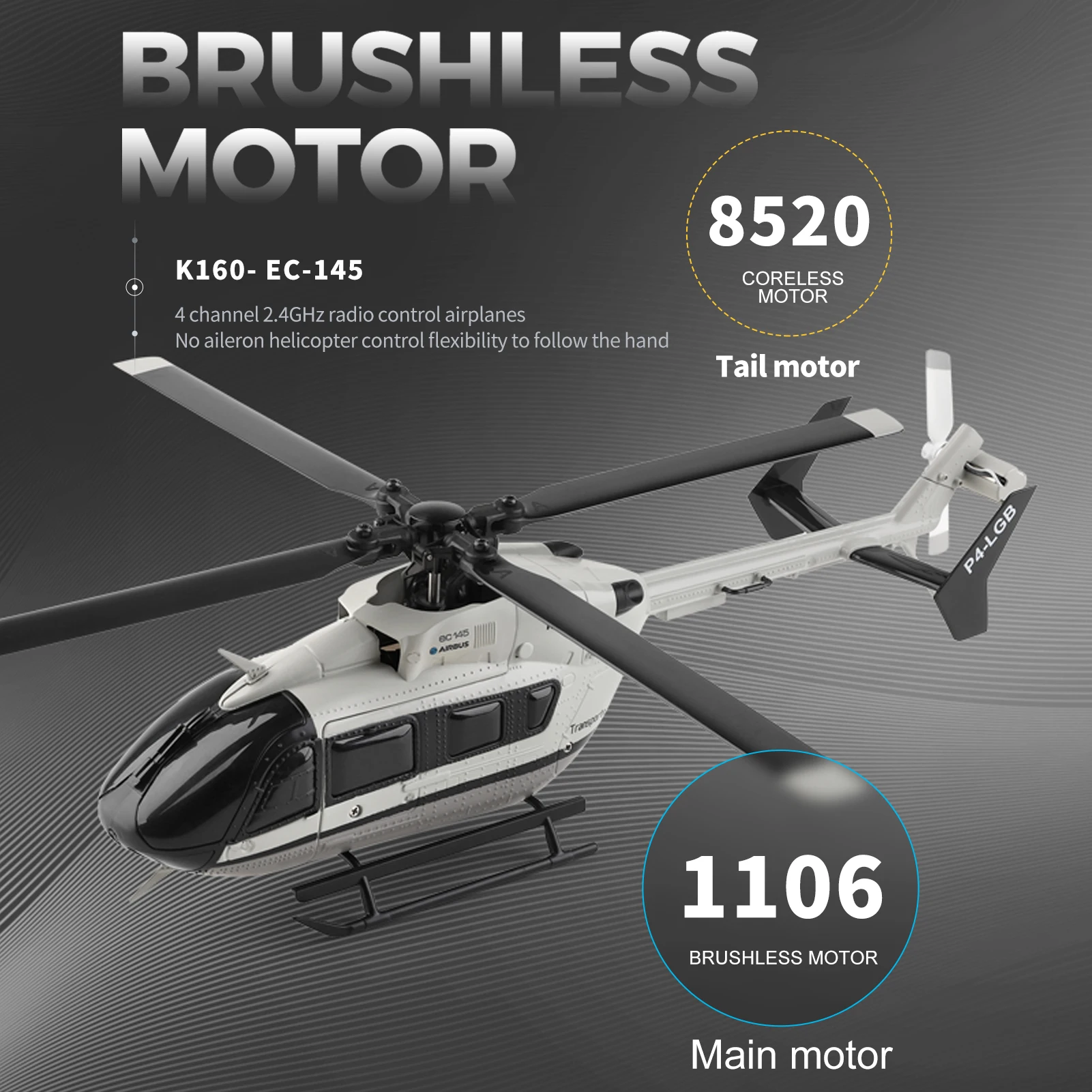 

4-канальный радиоуправляемый вертолет с функцией удержания высоты, бесщеточным двигателем, взлетом и посадкой одной кнопкой, игрушечный самолет с дистанционным управлением 2,4 ГГц для детей