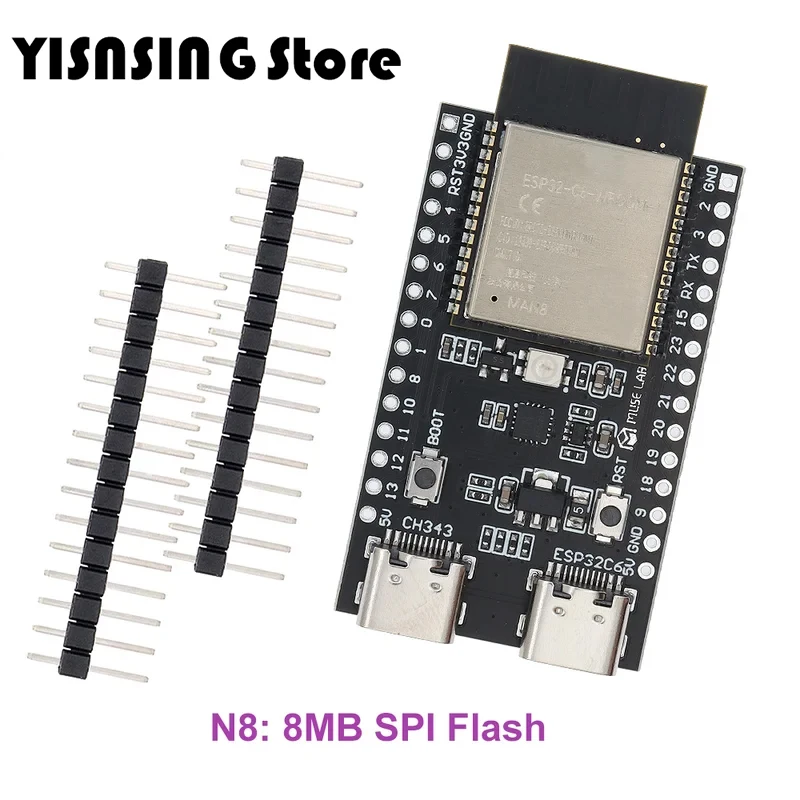 ESP32-C6 N4 N8 ESP32 WiFi Bluetooth Internet Of Things Dual Type-C Development Board ESP 32 Core Board ESP32-C6-DevKit C N4R2