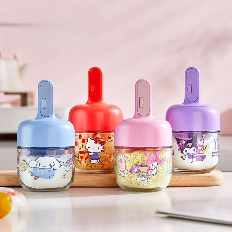 Sanrio seasoning jar cartoon kuromi Hello kitty Cinnamoroll My melody cute anime kitchen household sealed moisture-proof bottle