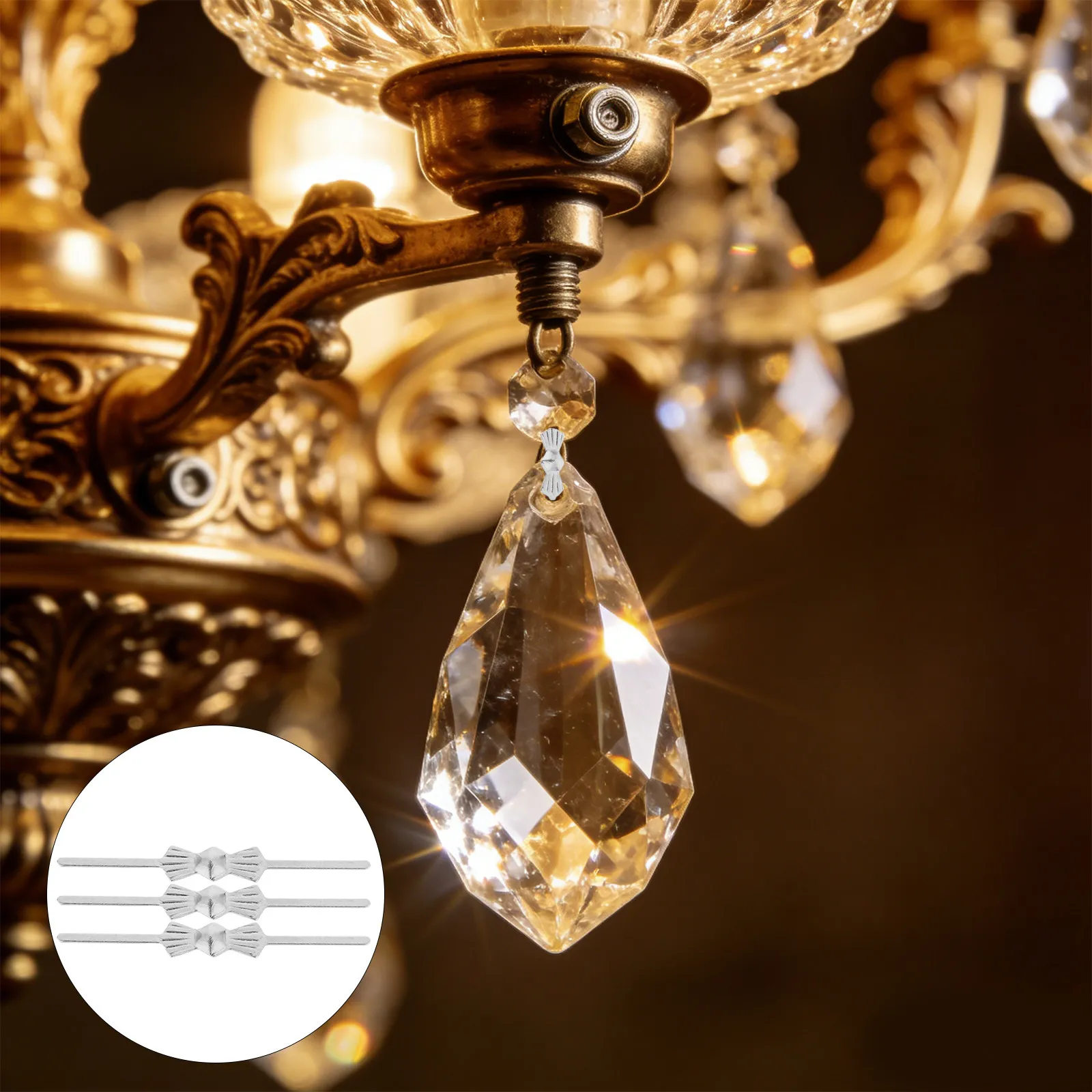 100Pcs Crystal Bow Tie Chandelier Connectors Elegant Metal Butterfly Clips for Stable Hanging Crystal Lamp Parts and Replacement