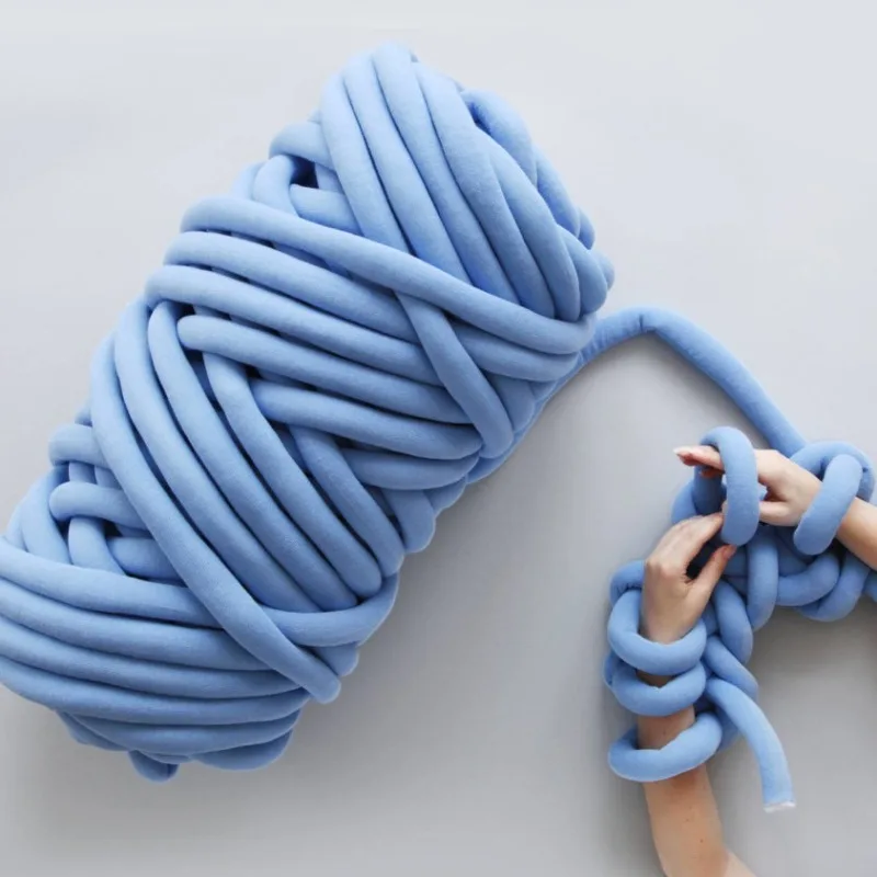 1KG Thick Super Bulky Chunky Yarn Soft Big Cotton Arm Knitting Roving Spinning Yarn for DIY Blanket No Needle Needed