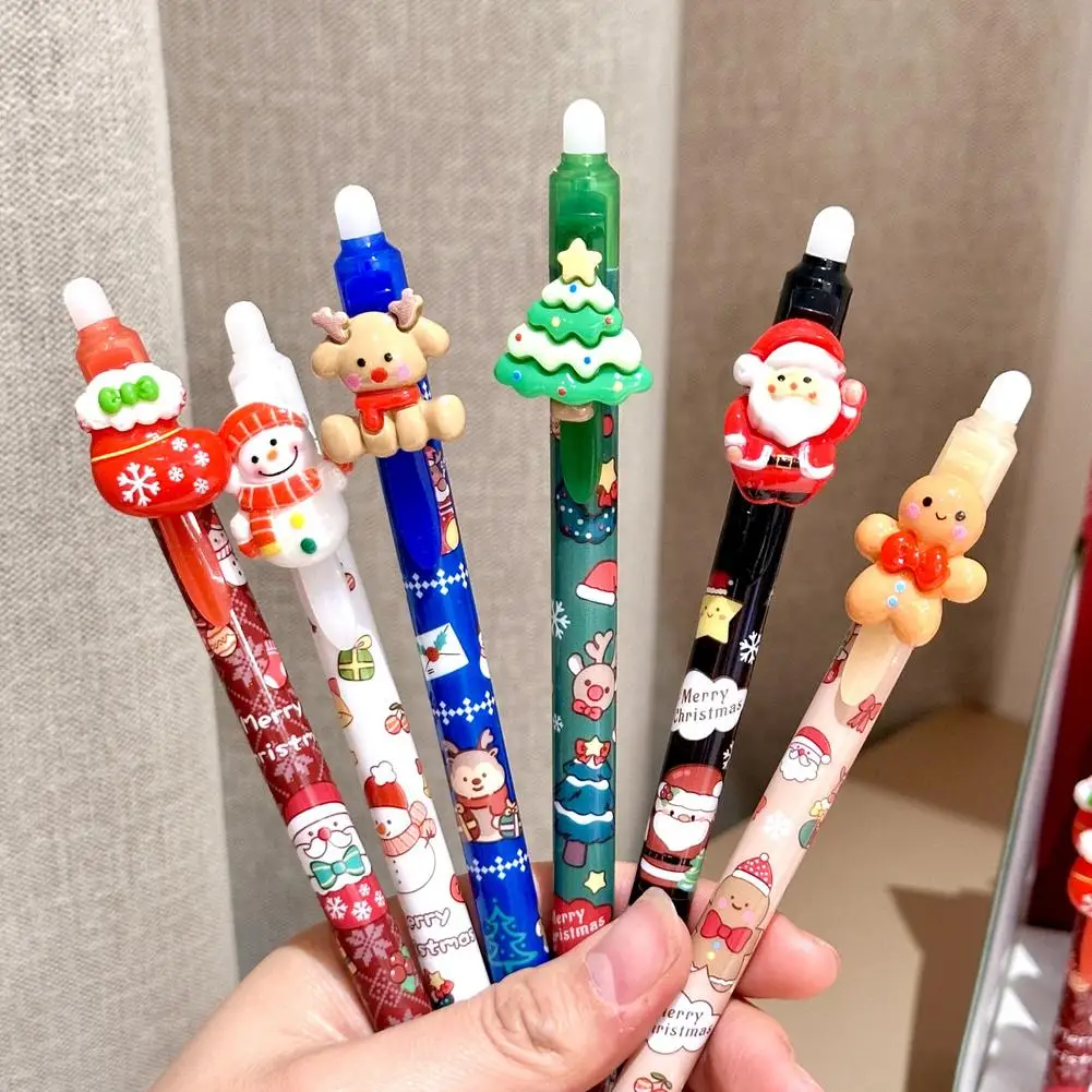 

12pcs Christmas Reindeer Gel Pens Cute Cartoon Neutral Pen Stationery Children School Office Supplies Kawaii Xmas Gifts