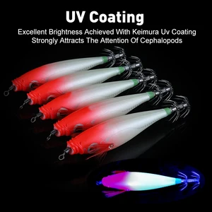 Leysun-Luminous fishing baits, squad, shrimp wood, horizontal squid jig, octopus, squid, saltwater baits, 5pcs 8 Main Sales Artificial Bait Shrimp - №7