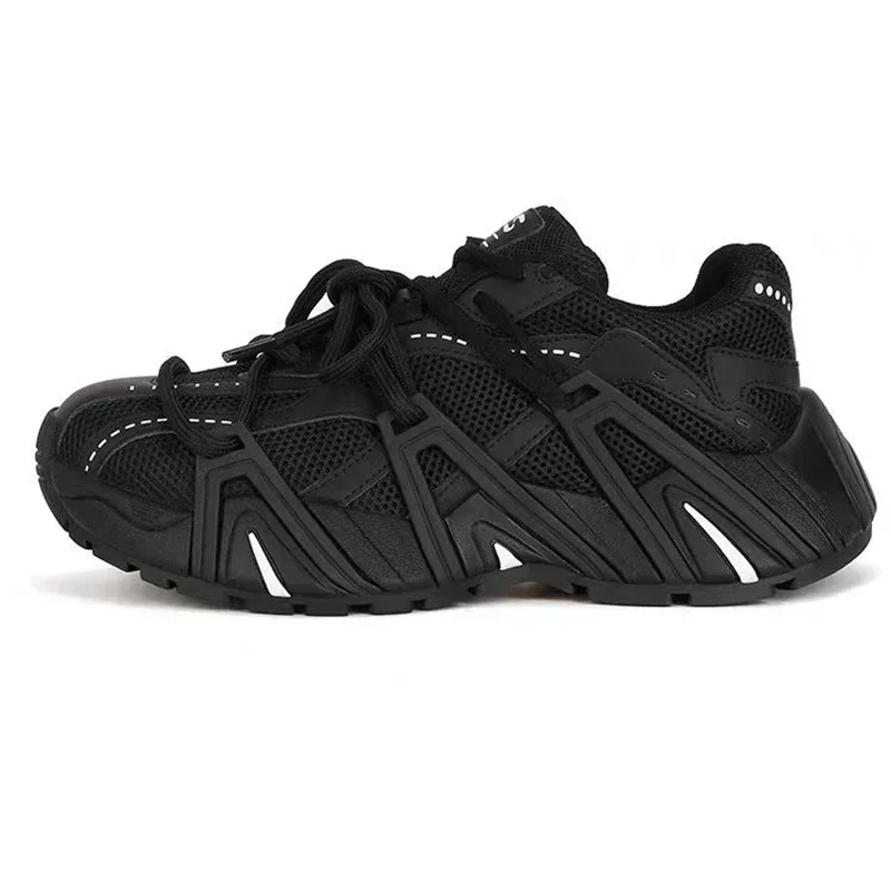 

Breath Mesh Sneakers for Women Thick Heels Platform Shoes Casual Tennis Dress Srping 2025 Vintage Daily Size 35-40