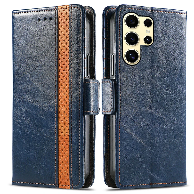 Flip Spliced retro leather card Slot Wallet Cover For Samsung Galaxy S24 S23 S22 Ultra PIus FE RFID shockproof phone Case