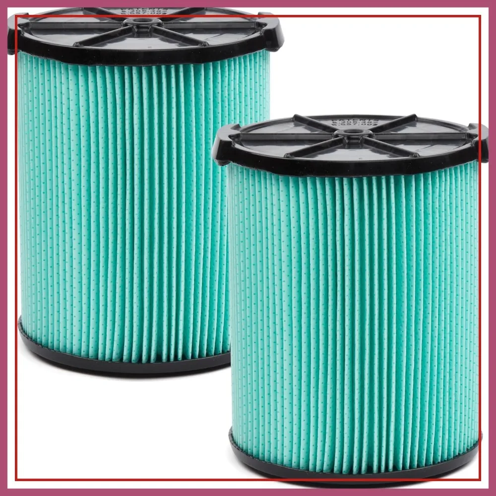 

HEPA Media Wet Dry Vac Replacement Filter 2-Pack for 5-20 Gallon Shop Vacuums, Traps Allergens, Easy Install