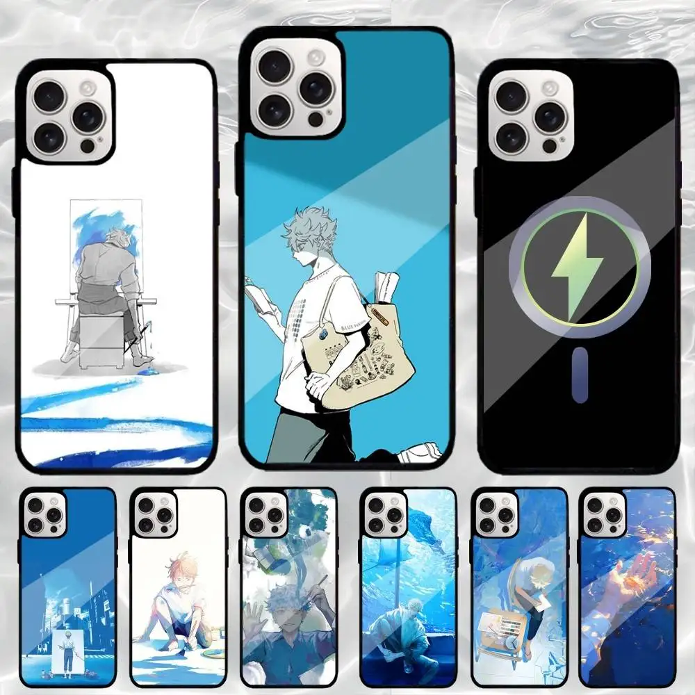 

Yatora Yaguchi Blue Period Phone Case For iPhone17,16,15,14,13,12,11 Plus,Pro Max Magnetic Magsafe Wireless Charging