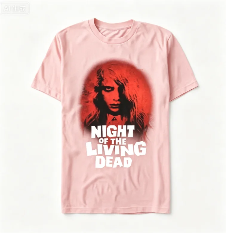 2026 new Bohemian-style men's loose T-shirt with retro zombie horror print